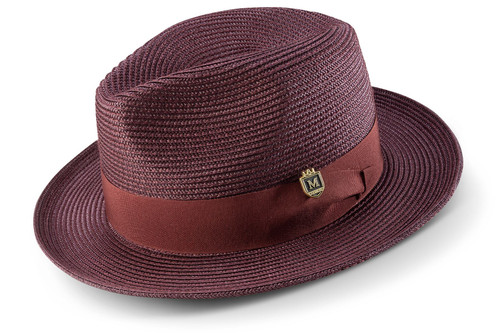 Diamondeo Collection: Montique Men's Red 2 Snap Brim Crushable Wool F –  Suits & More