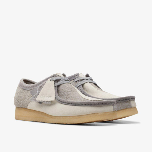 Clarks- Wallabee Grey/Offwhite - GQ Gentlemen's Quarters