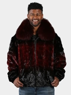M49R01BDT-Burgundy Mink Coat - GQ Gentlemen's Quarters Fashion By GQ