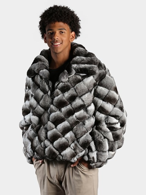 M16R01CH-Natural Chinchilla Diamond Fur JKt. - GQ Gentlemen's