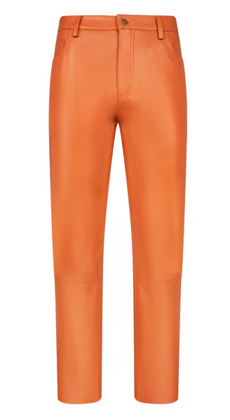 perverze open knit pants orange