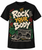 Black Rock Your Body old-school hip-hop T-shirt with graffiti lettering, vintage boombox, sneakers and colorful street-art graphics