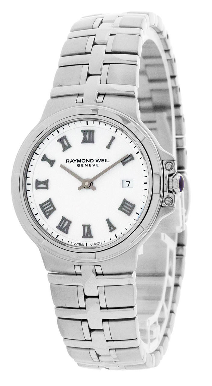 Raymond Weil Parsifal 30mm White Dial Ladies Watch 5180-ST-00300 | Fast ...