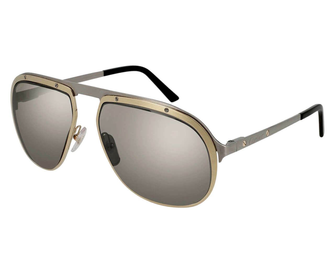 CARTIER Pilot Silver Lens Ruthenium Gold 60-13-140MM Men display picture 3