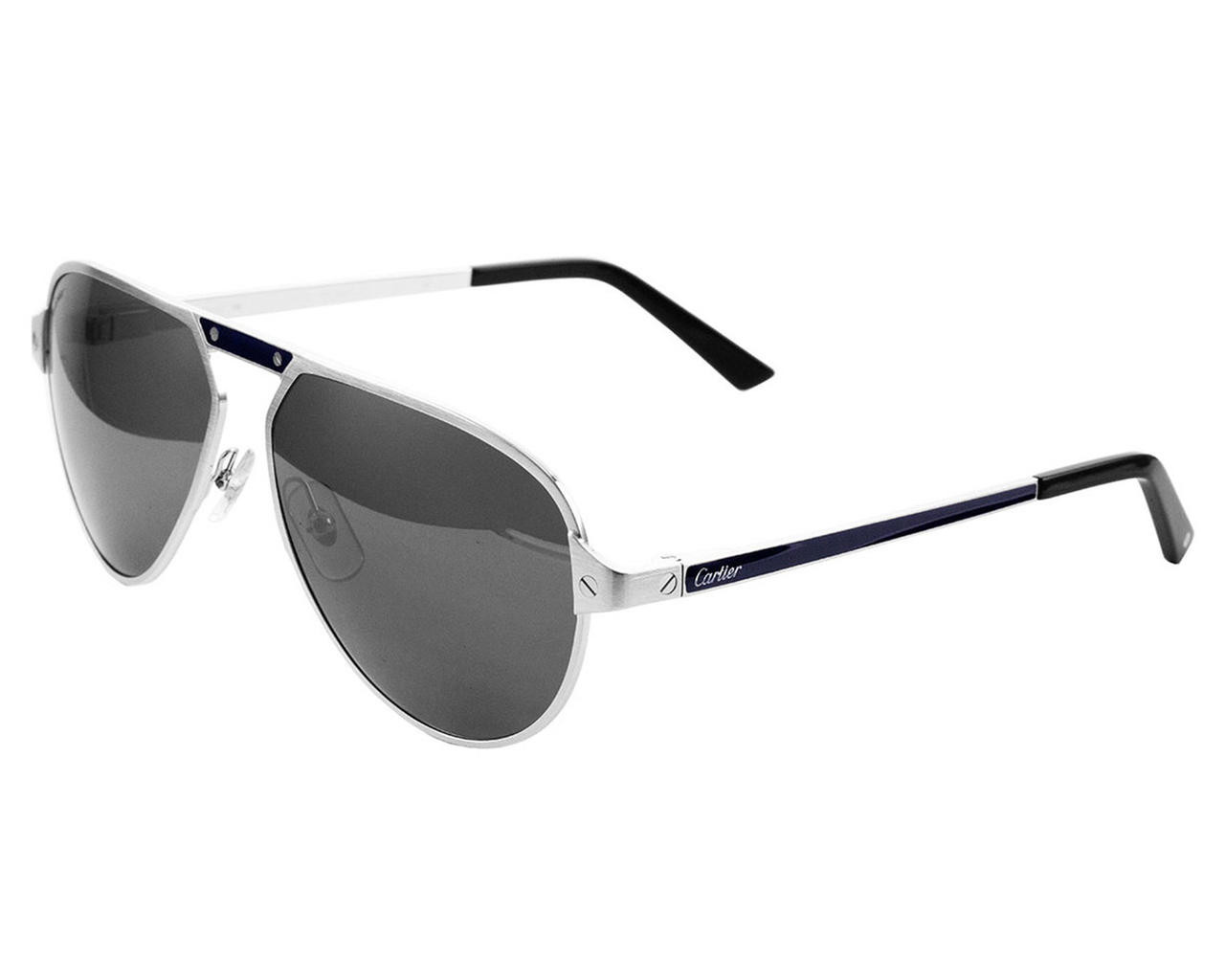 サングラス Cartier Cartier - CT0501S - 004 silver silver light b SILVER SILVER LIGHT BLUE Cartier METALLIC SILVER SUNGLASSES