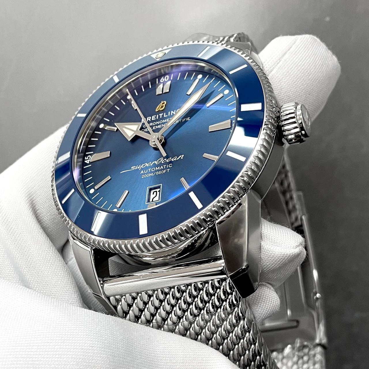 BREITLING SuperOcean Heritage II AUTO SS 46MM Blue Dial Watch