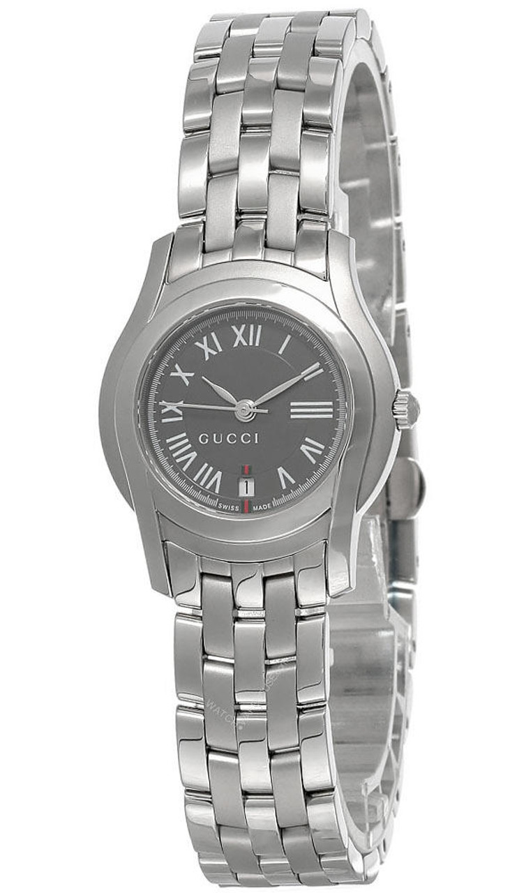 GUCCI 5505 26MM Stainless Steel Gray Dial Women's Watch YA055508