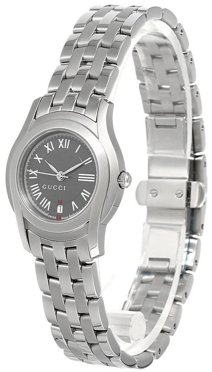 GUCCI 5505 26MM Stainless Steel Gray Dial Women's Watch YA055508