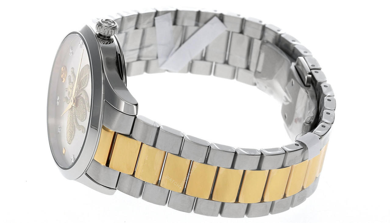 リッチ GUCCI G-Timeless 38MM SS Silver Dial Two-Tone Unisex Watch