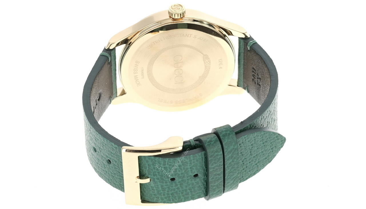 GUCCI G-Timeless 38MM Emerald Green Bee Motif Unisex Watch YA1264065A