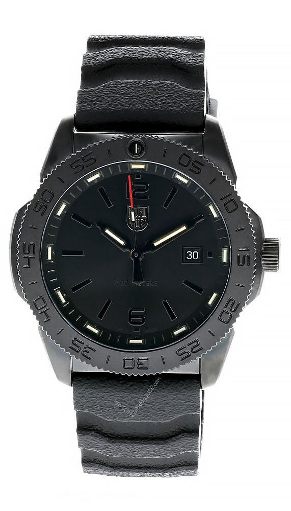 LUMINOX Pacific Diver Navy Seal Black Silicone Band Black Dial