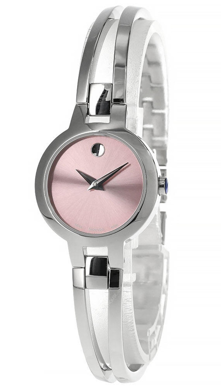 Movado ladies shop watch pink face