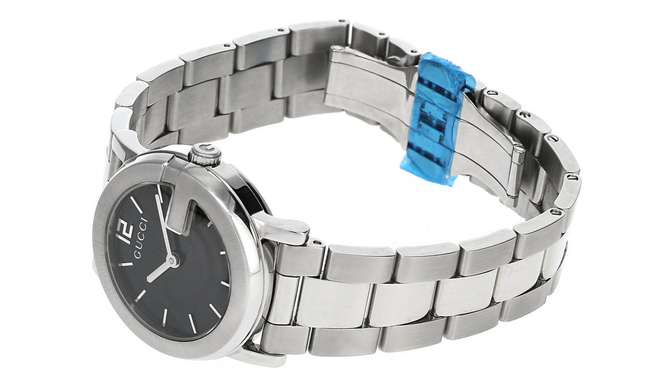 GUCCI Gラウンド YA101505 GUCCI 101 G-Series 28MM Quartz SS Black Dial Women's Watch