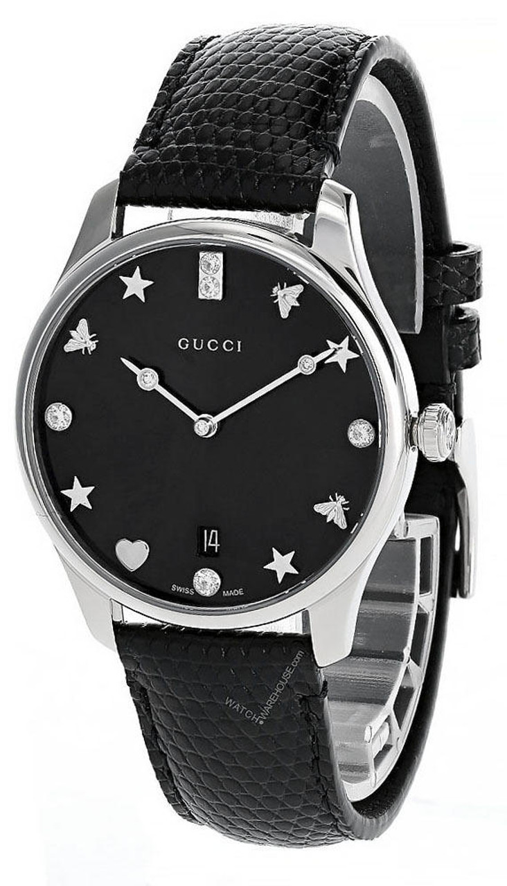 GUCCI G-Timeless Black Mother of Pearl Dial Women's Watch 