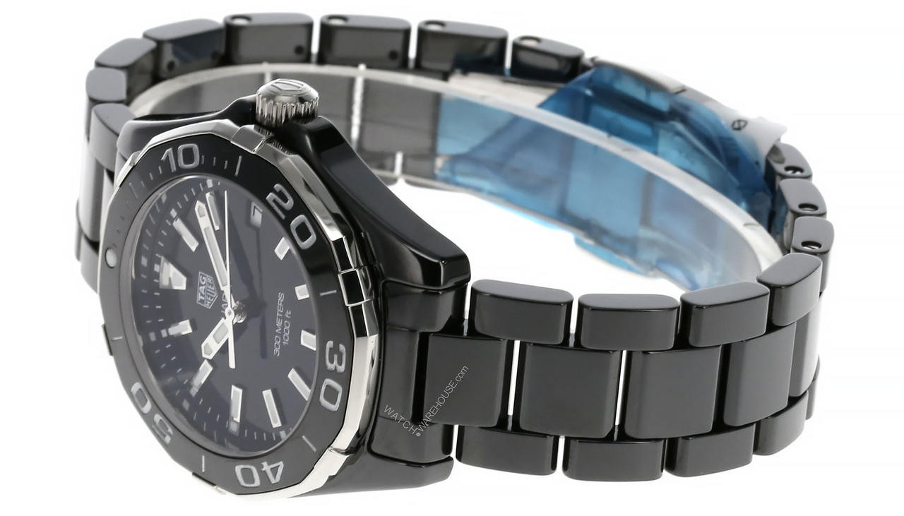 TAG HEUER Aquaracer 35MM Ceramic BLK Dial Women display picture 1