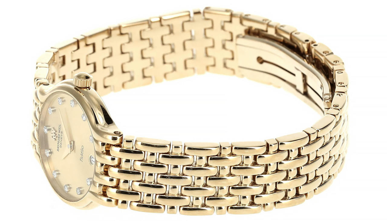 RAYMOND WEIL Fidelio 24MM Gold Dial SS Bracelet Women's Watch