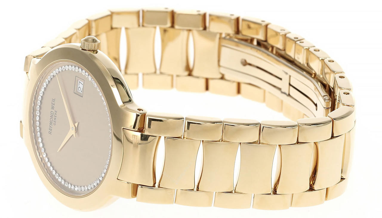 RAYMOND WEIL Quartz Gold Dial Date Women's Watch 5592GZ