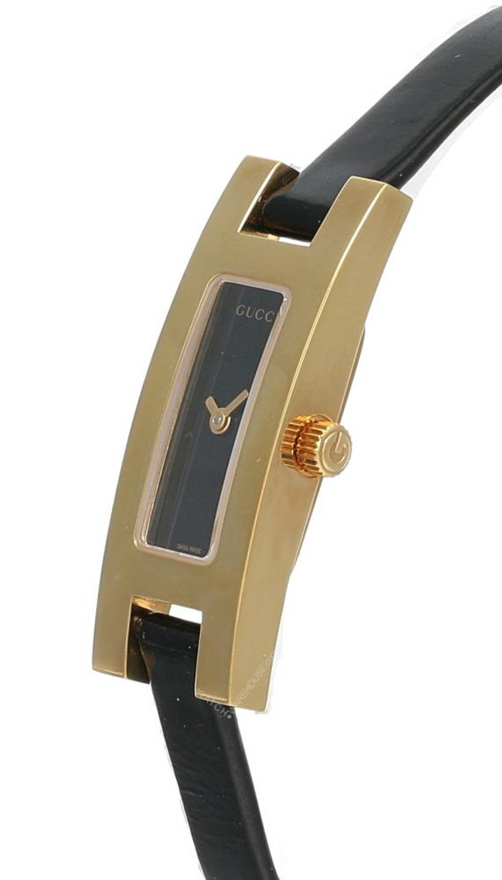 GUCCI Petite Black Dial Leather Women's Watch 3900L-23931