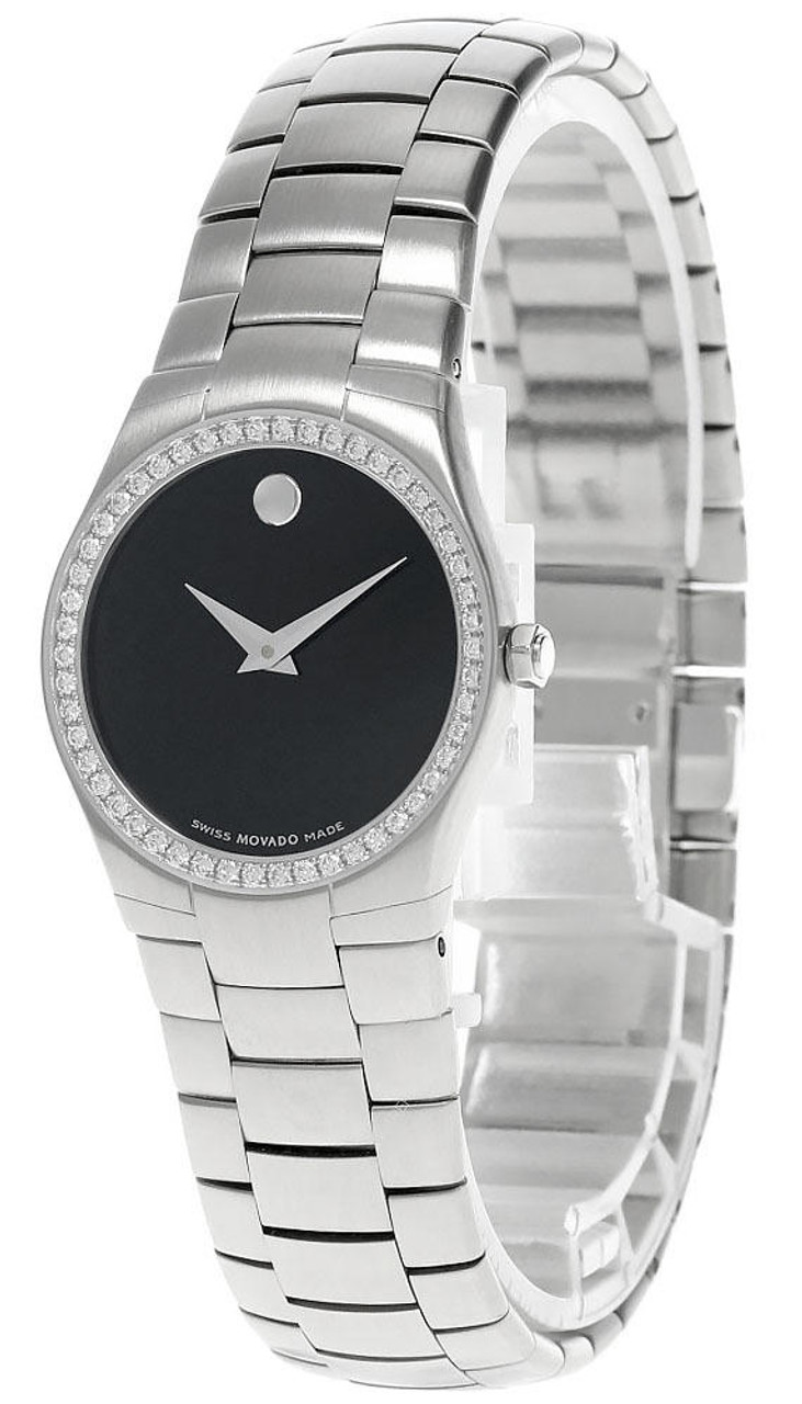 men's movado watch with diamond bezel