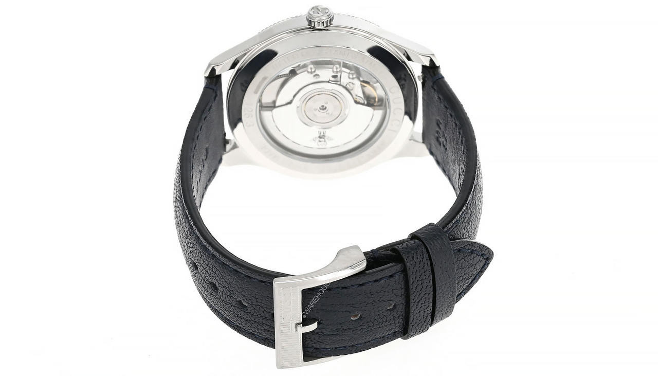 GUCCI G-Timeless 40MM Automatic Blue Dial Leather Men's