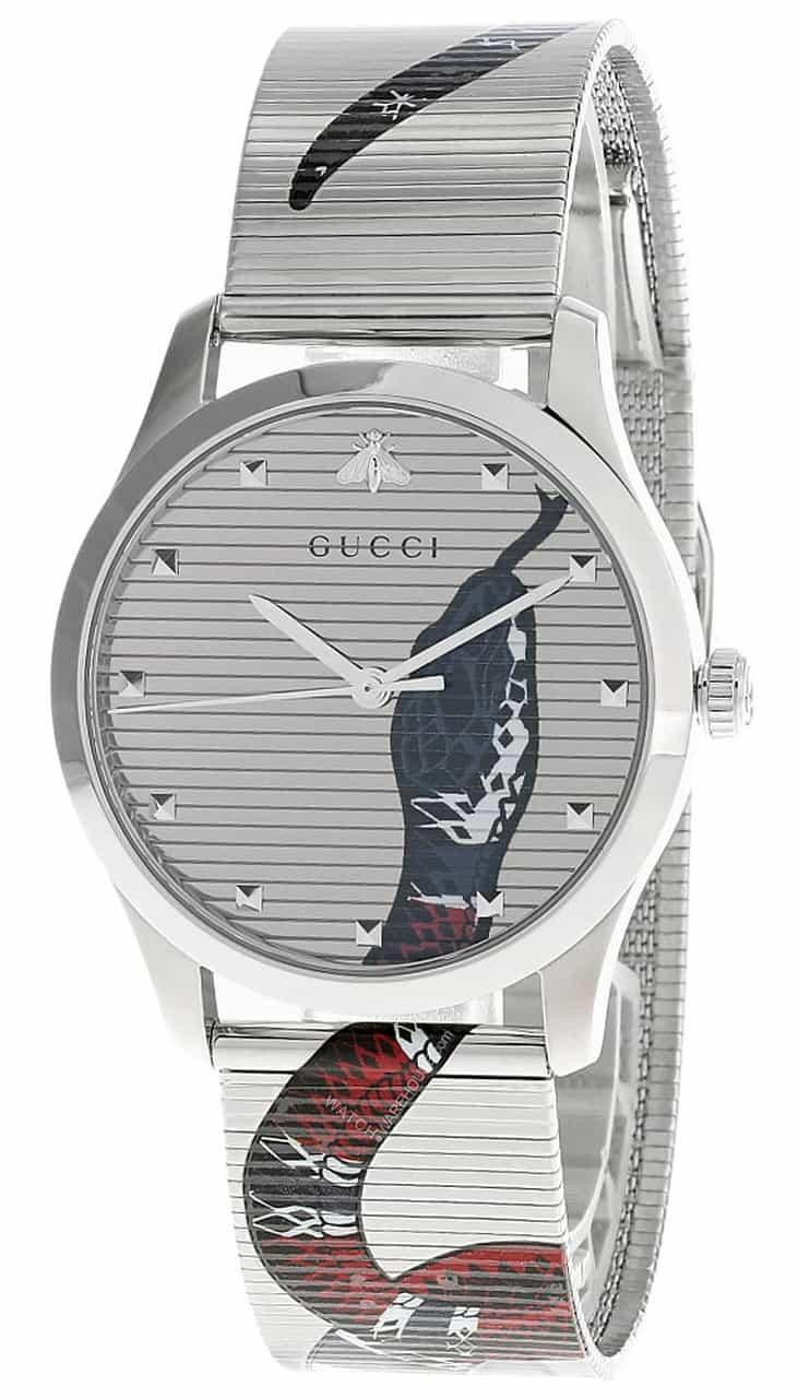 GUCCI G-Timeless 38MM Printed Snake Silver Dial Unisex Watch YA1264123