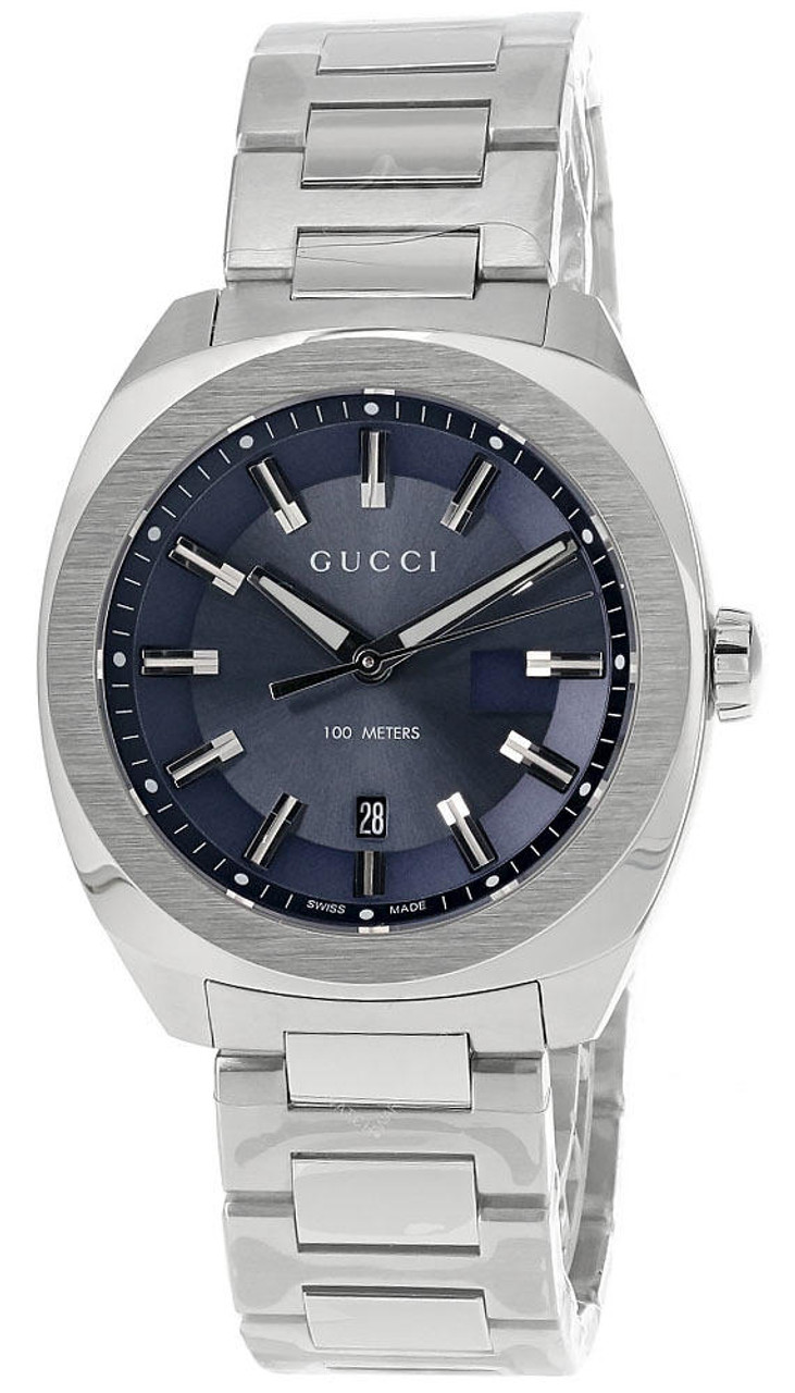 GUCCI GG2570 41MM Quartz Stainless Steel Blue Dial Men's Watch YA142303