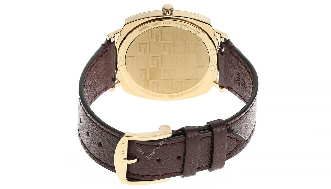 Gucci Brown Textured Watch Strap with Gold Buckle Gucci Brown Watch Strap/ Band - Etsy main image 4