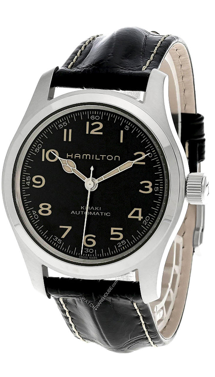 HAMILTON Khaki Field Murph AUTO MM Black Leather Men's Watch