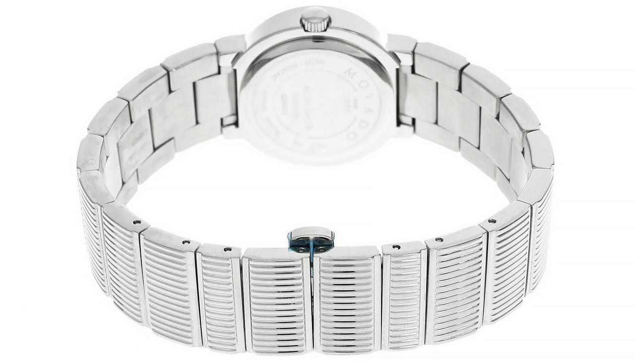 MOVADO Concerto QTZ S- Steel Silver Dial Diamond Women's Watch 0604529