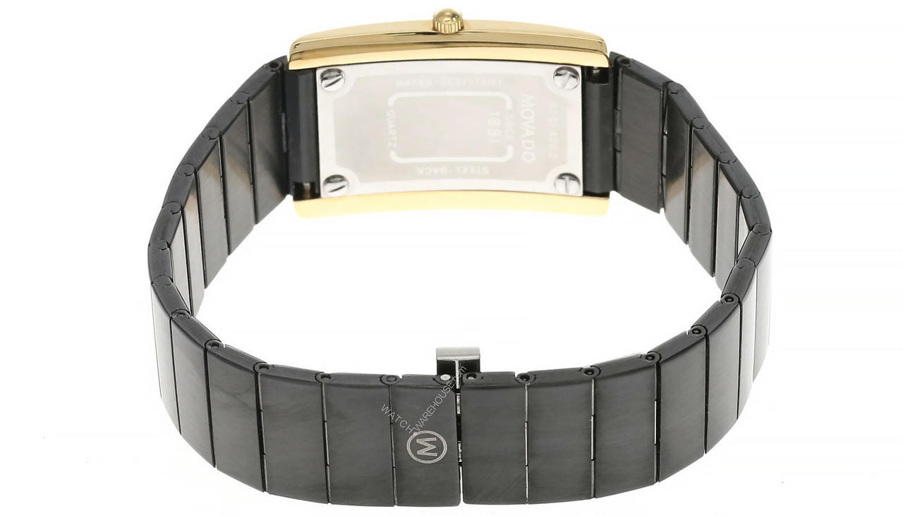 MOVADO La Nouvelle BLK Dial Gold Bezel Women