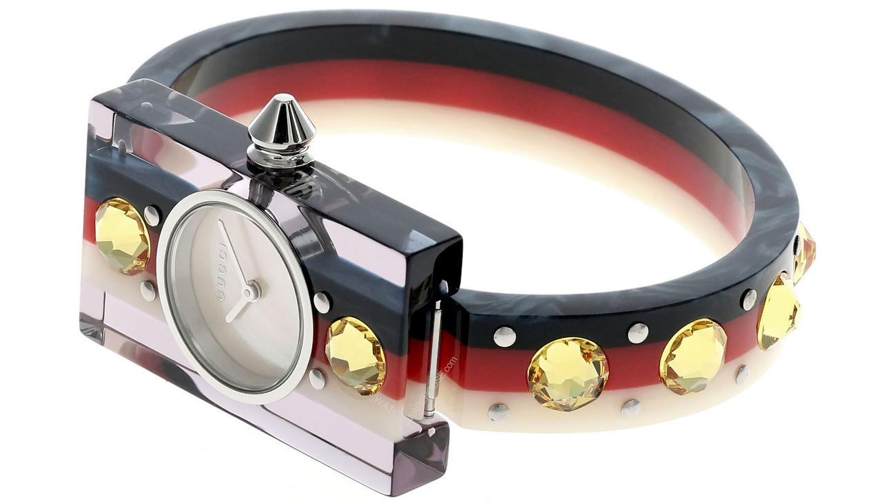 GUCCI Vintage Web Quartz Mother of pearl Dial Ladies Watch Gucci YA143403 Womens Vintage Web Transparent Cream Mother  main image 2