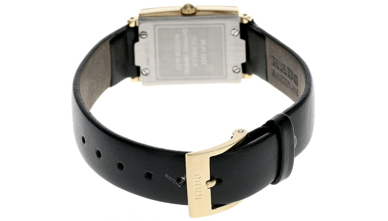 RADO Florence Quartz 18mm Black Dial Gold Bezel Women's Watch