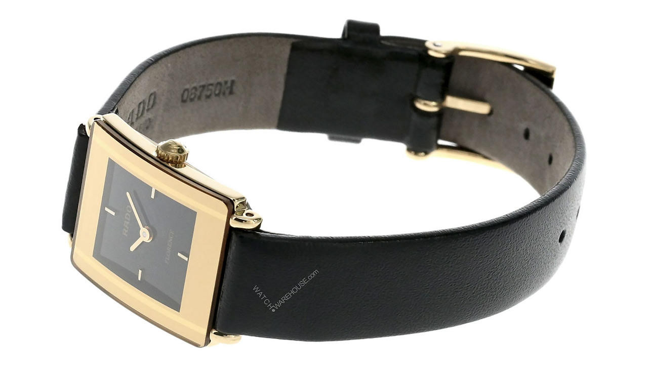 RADO Florence Quartz 18mm Black Dial Gold Bezel Women's Watch