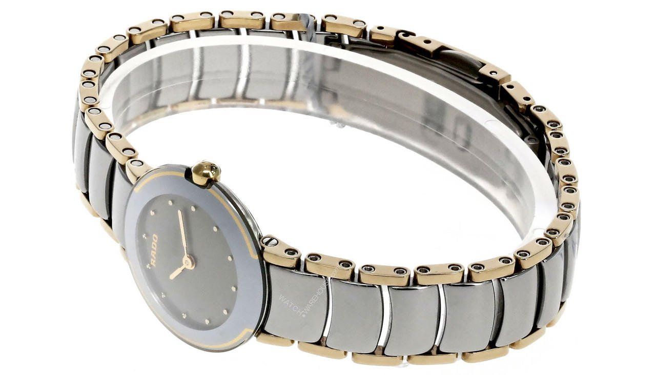 RADO DiaStar Quartz SS Two-Tone Ceramic Links Women's Watch