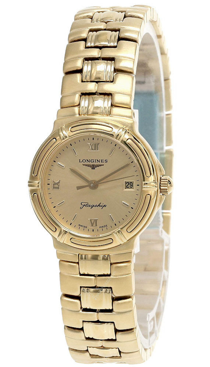 LONGINES Flagship 28MM Stainless Steel Gold Dial Women's Watch