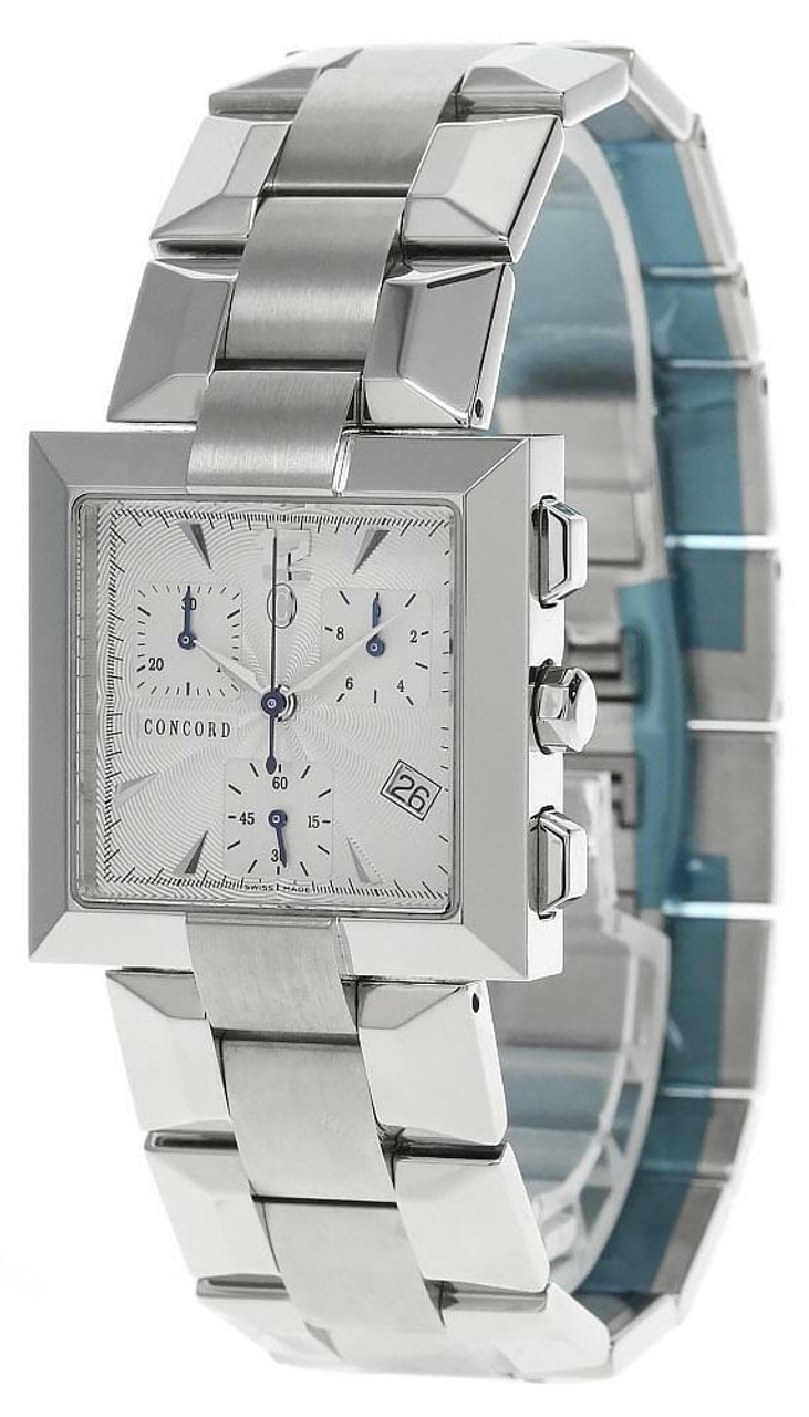 Concord La Scala 30mm Chrono S-Steel Silver Dial Men's Watch 0310162