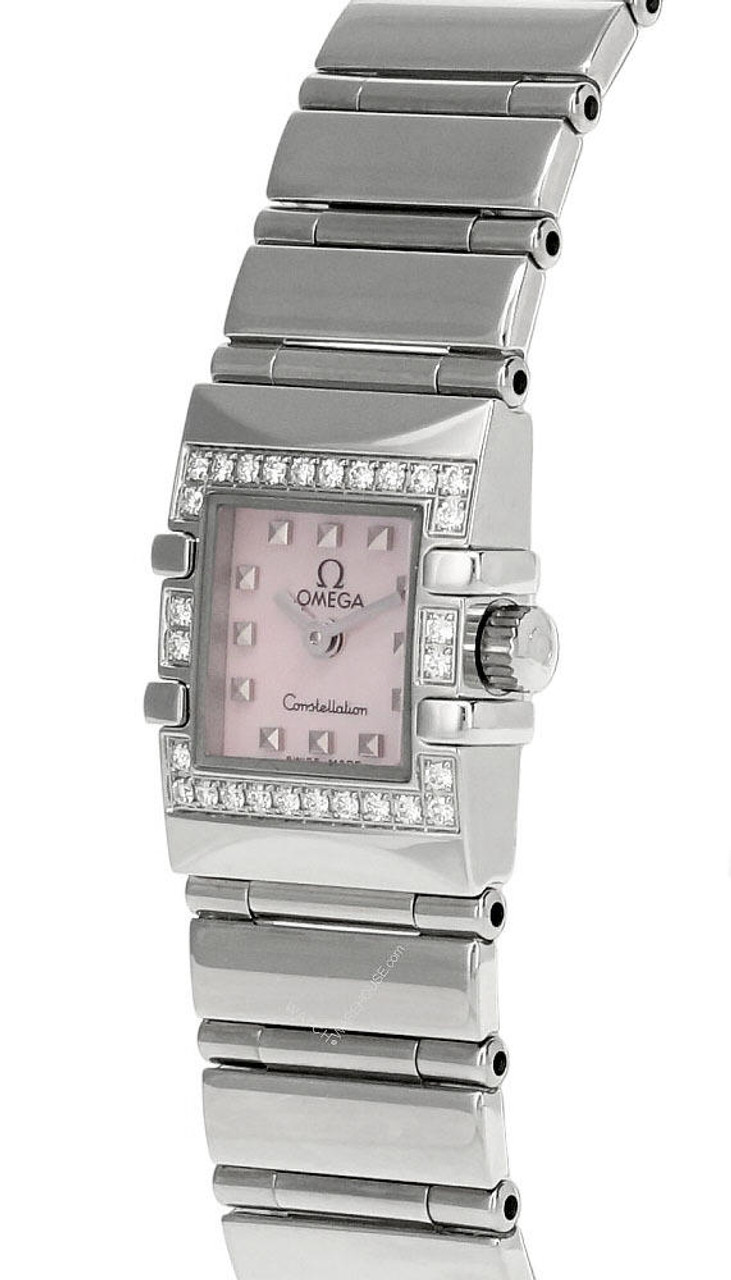 OMEGA Constellation QUADRA MINI 20x15MM QTZ Pink Dial Watch  1537.73.00/15377300