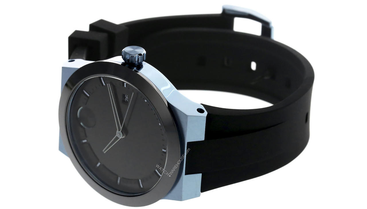 MOVADO Bold Fusion 42MM Black/Blue Silicone Strap Men's Watch