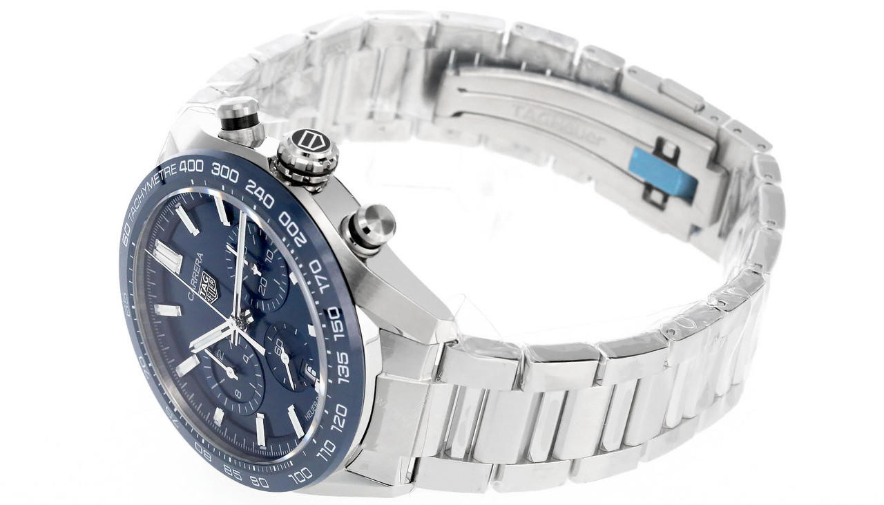 Tag Heuer Carrera Chronograph Automatic Blue Dial Leather Strap Men's Watch Cbn2a1a.fc6537, Size: One Size