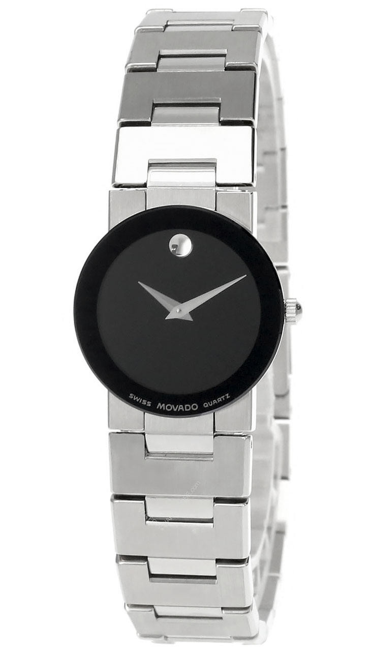 MOVADO Safiro 23MM Stainless Steel Black Dial Women s Watch