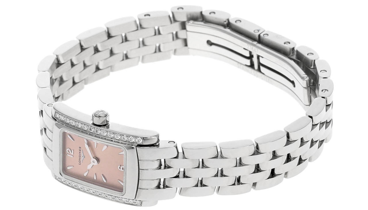 Longines Dolcevita Pink & Diamond 20MM ladies preloved watch Longines DolceVita Steel Diamond Pink MOP Dial Leather Strap  main image 2