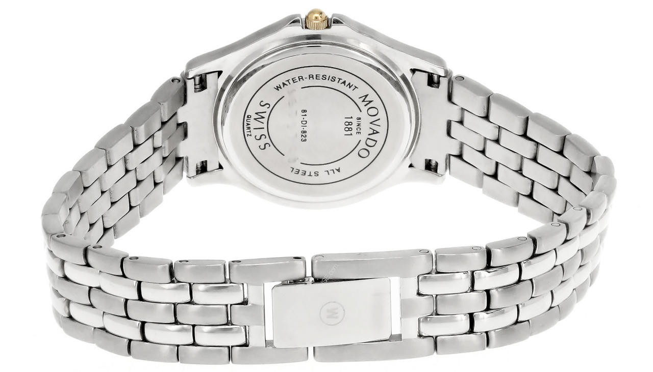 Movado Since 1881 Water Resistant Quartz All Steel Woman’s Watch Movado Ladies Black Museum Dial Two Tone Stainless Steel  main image 4