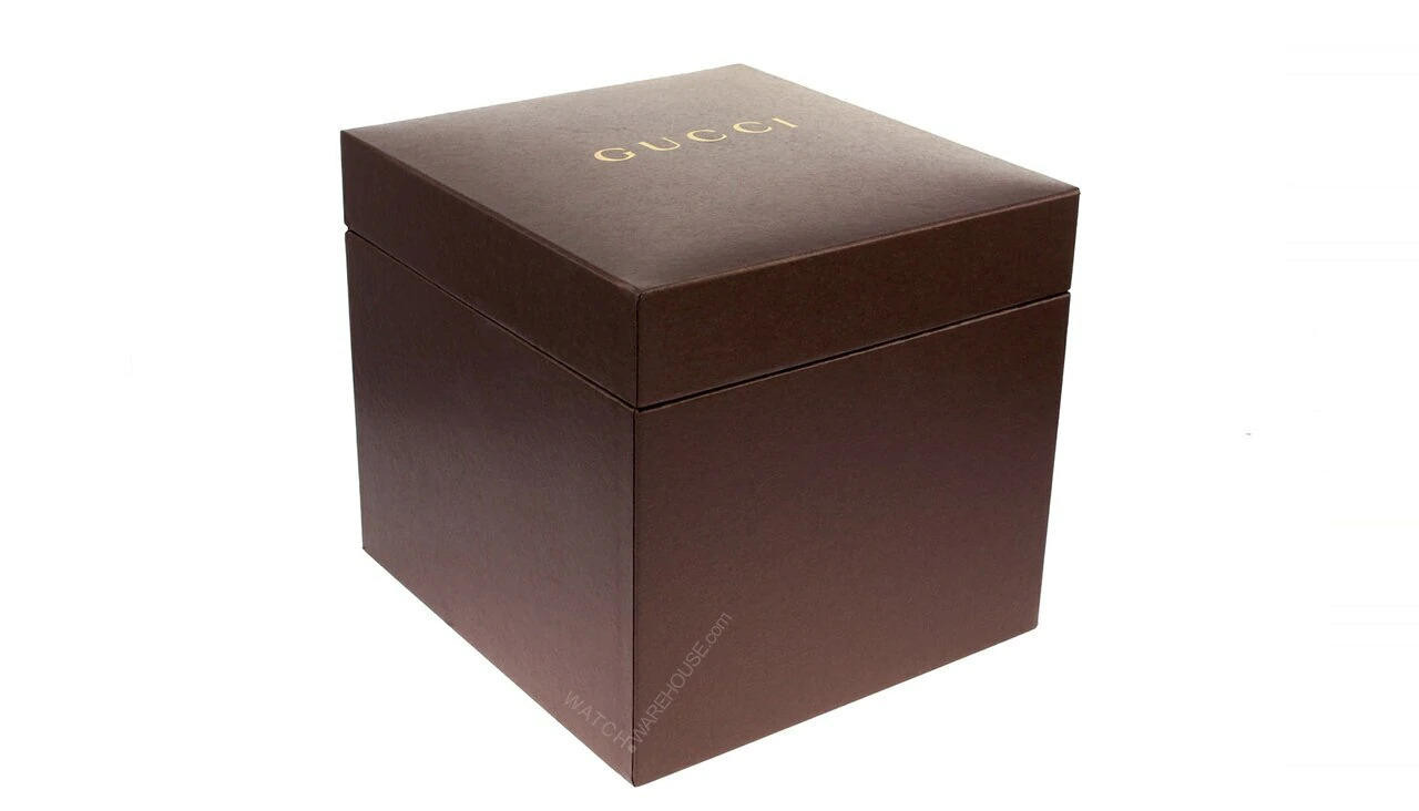 GUCCI Petite Stainless Steel Black Dial Leather Women