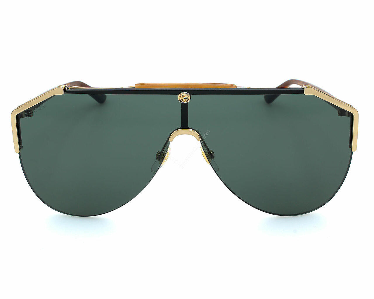 GUCCI Aviator Gold/Havana/Green 99-01-140 Men display picture 1