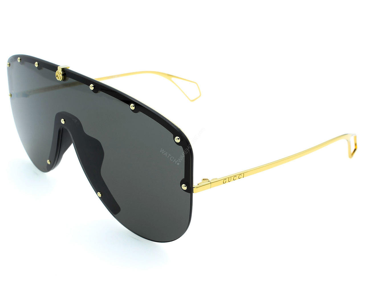 Eyewear Brands GUCCI Gold/Gray Rimless 99-01-140MM Mens Sunglasses GG0667S 001 Eyewear Brands GUCCI Gold/Gray Rimless 99-01-140MM Mens Sunglasses GG0667S 001