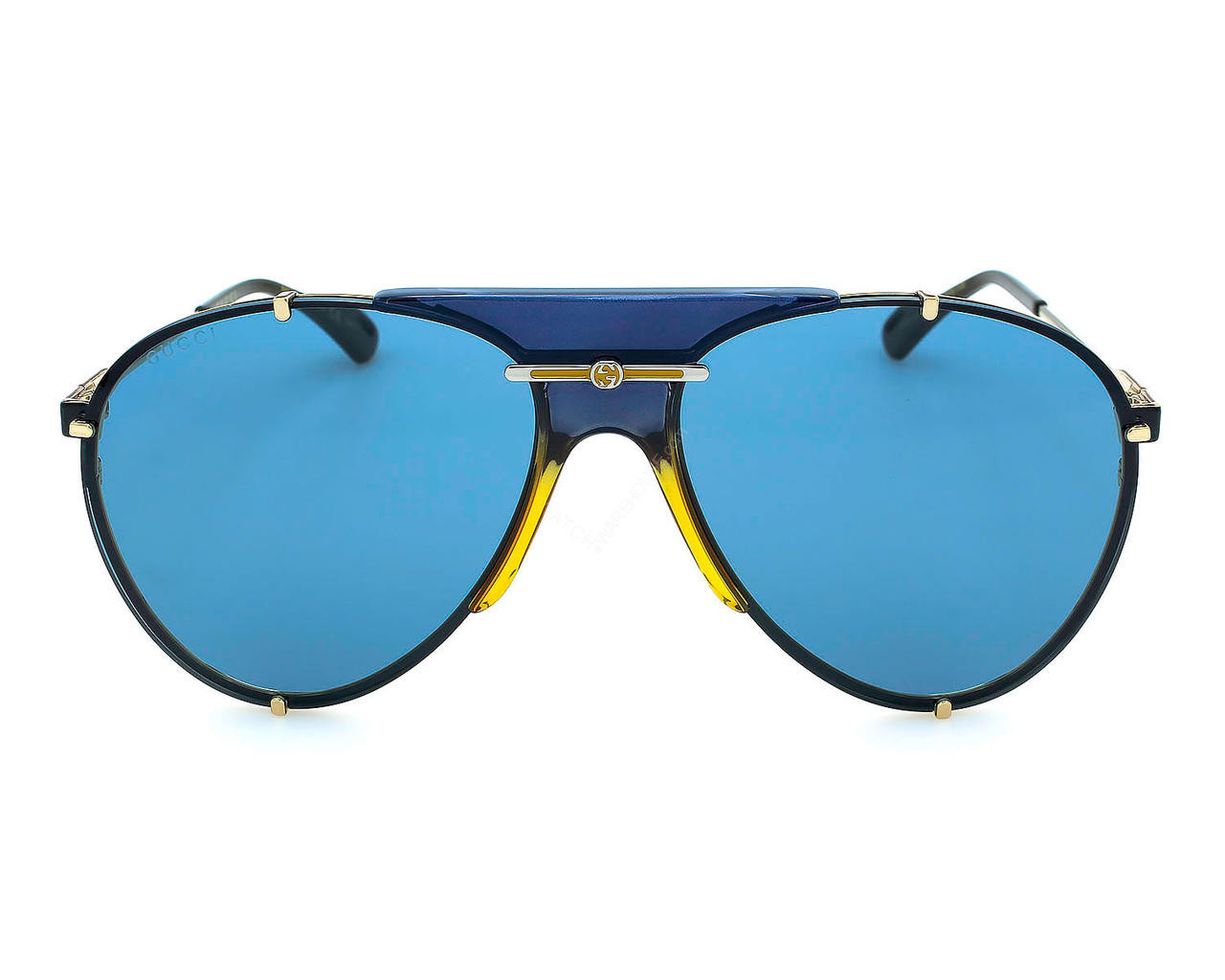 Gucci Blue Aviator Sunglasses Gucci Silver Frame Aviator/Pilot Blue Lens Sunglasses – VIDA  main image 3