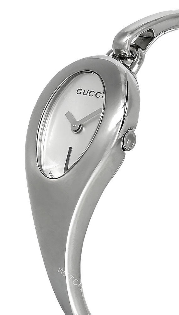 PRE-OWNED: GUCCI LADIES Diamond Set Dial Bracelet Watch. Silver. YA125401  £330.00 - PicClick UK