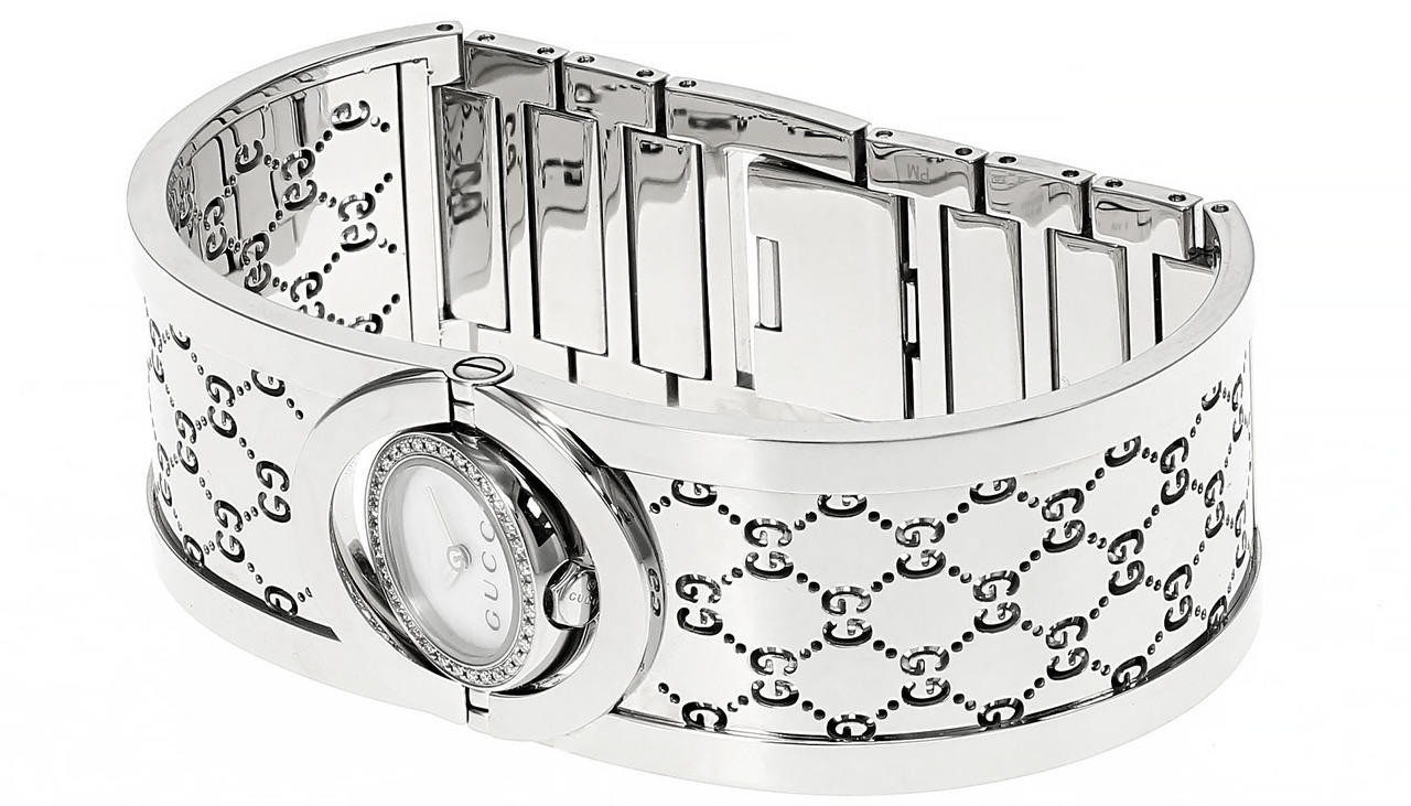 GUCCI S-Steel Dial Diamond Bezel Bracelet Women's Watch YA112511 Fast & US Shipping | Watch Warehouse