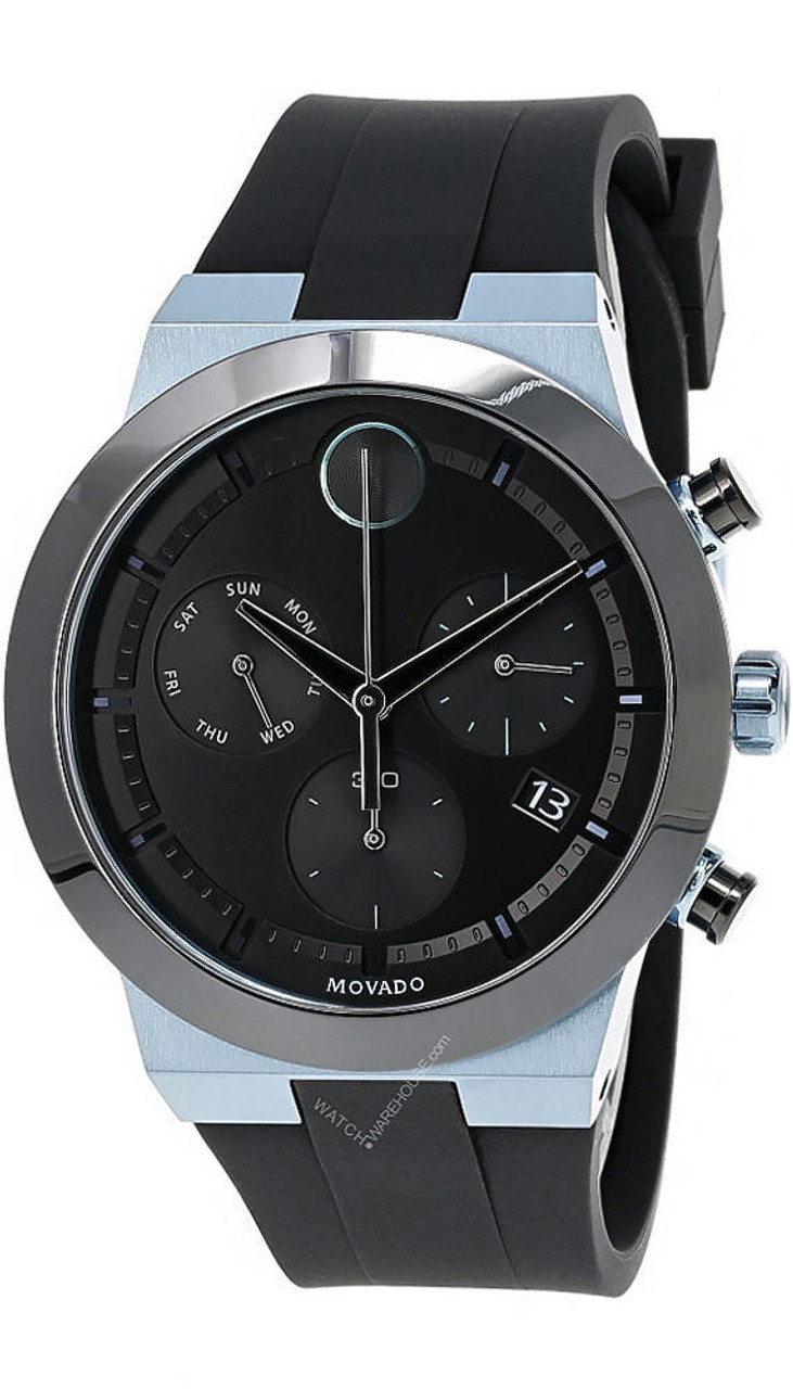 MOVADO Bold Fusion CHRONO Quartz Black Dial Silicone Men's Watch