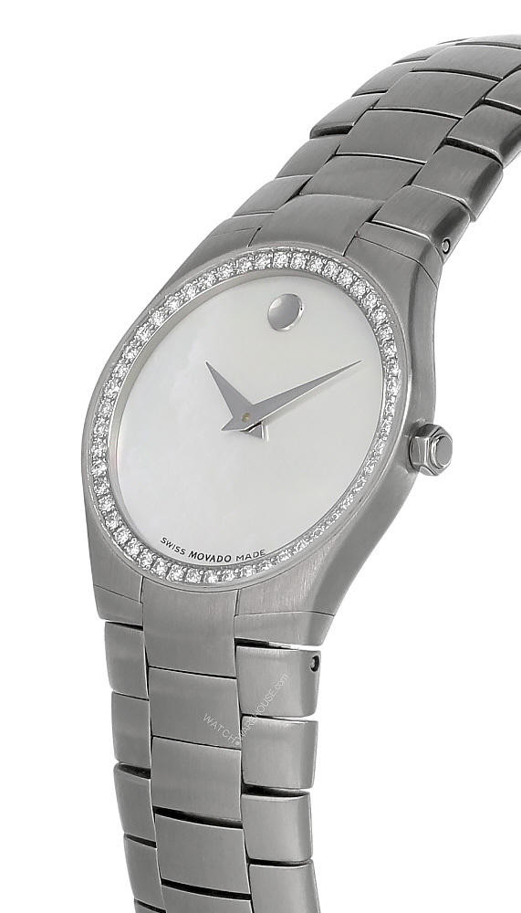 Authentic Ladies Movado watch all stainless steel with diamonds bezel & markers Movado Faceto Diamond Marker Women main image 2
